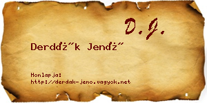 Derdák Jenő névjegykártya