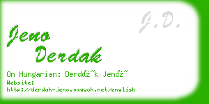 jeno derdak business card